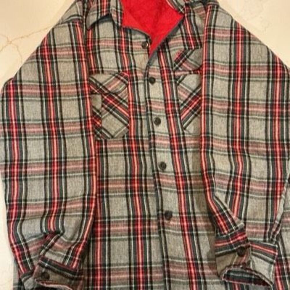 Sears Vintage Fieldmaster Flannel Plaid Shacket Jacket Unisex